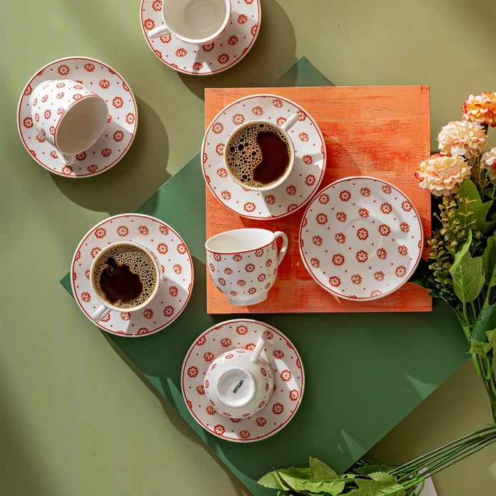 طقم فناجين قهوة إيمسان نويت نيو بون لـ ٦ أشخاص، سعة ٩٠ مل