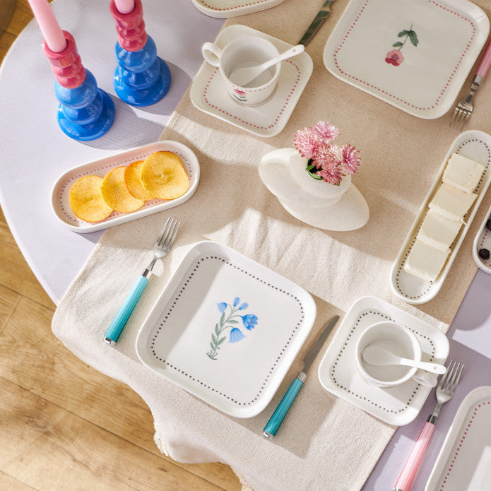 Emsan Viola 30-Piece Porcelain Breakfast Set for 6 People