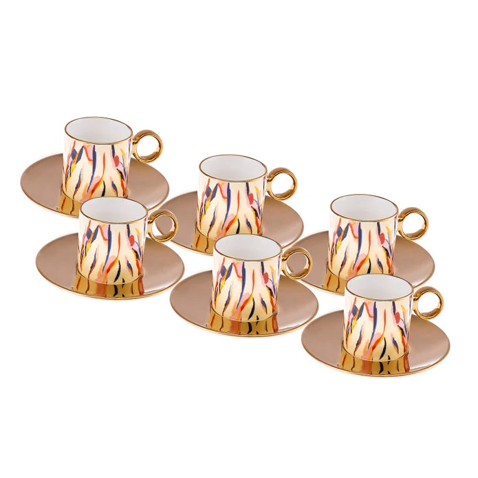 Istanbul Porcelain Ahenk 6-Person Coffee Cup Set 90 ml
