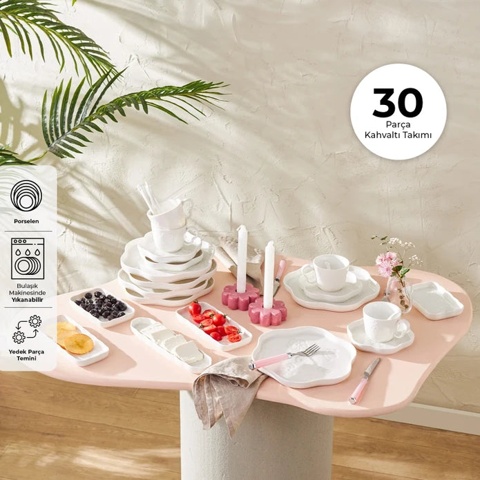 Emsan Florist 30-Piece Porcelain Breakfast Set for 6 People