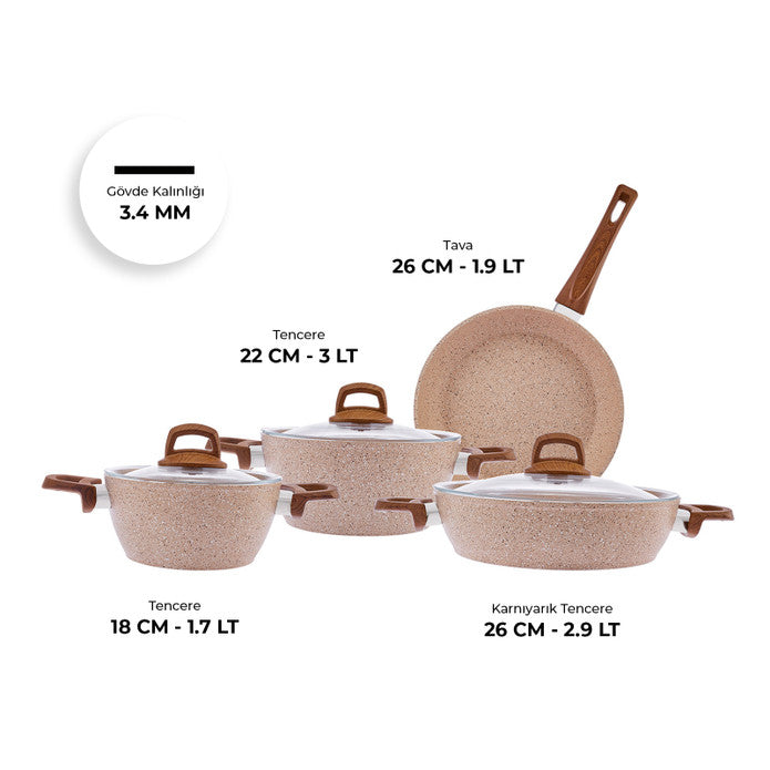 Emsan Royal Natural 7-Piece Cookware Set