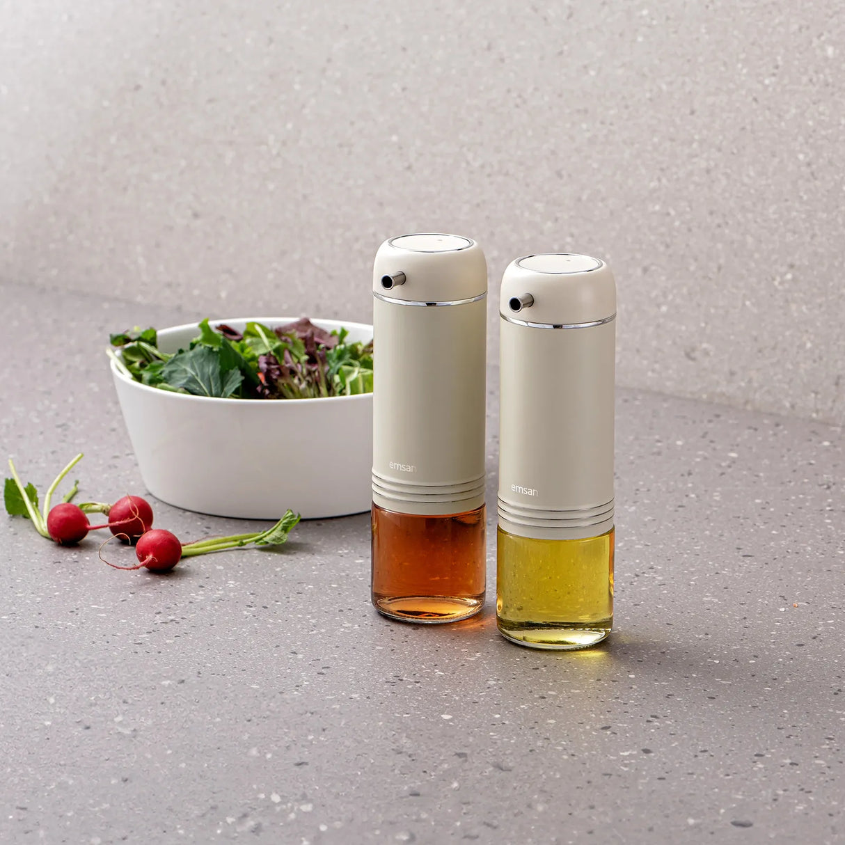 Emsan Moko Oil & Vinegar Set – Ecru