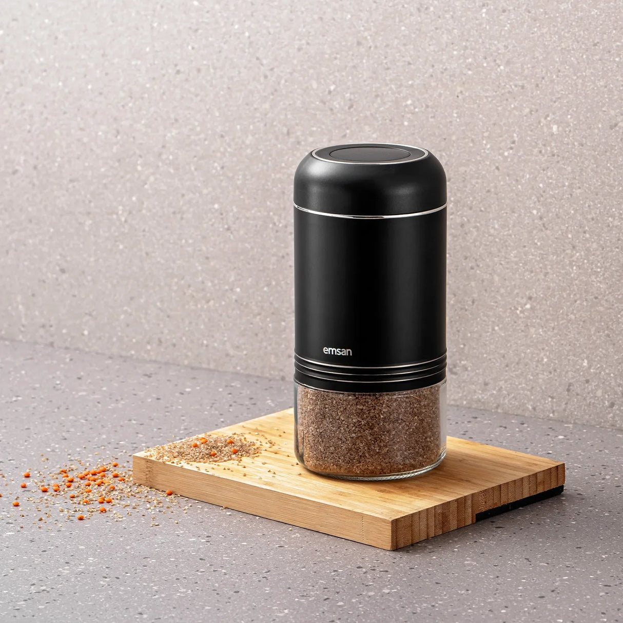 Emsan Moko Storage Jar – 900 ml – Black - Emsan Jordan