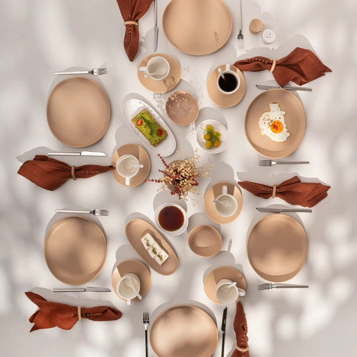 Istanbul Porcelain Belin 32-Piece Breakfast Set for 6 People