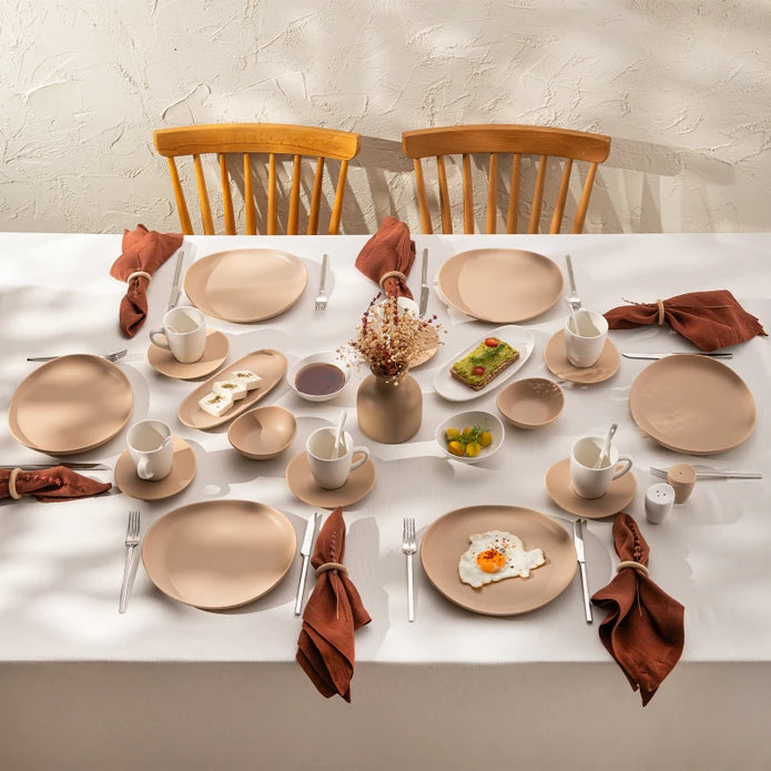 Istanbul Porcelain Belin 32-Piece Breakfast Set for 6 People