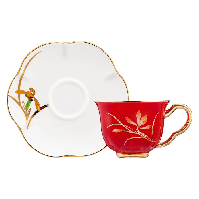 Istanbul Porcelain Berin 2-Person Coffee Cup Set Red 90 ml