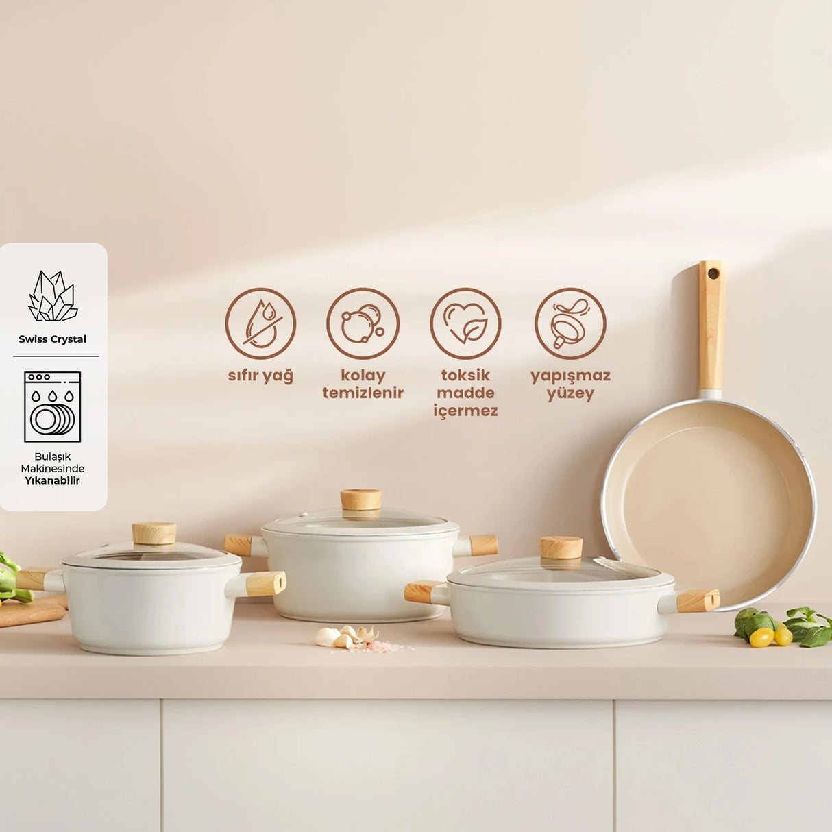 Emsan Swiss Crystal 7-Piece Cookware Set