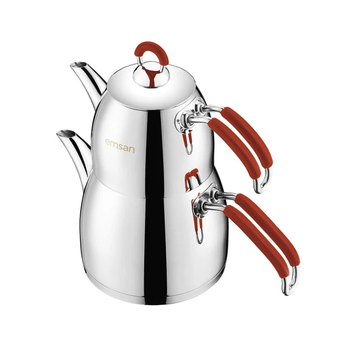 Emsan Mina Midi Size Teapot Set Red 0.75 - 2 Liters