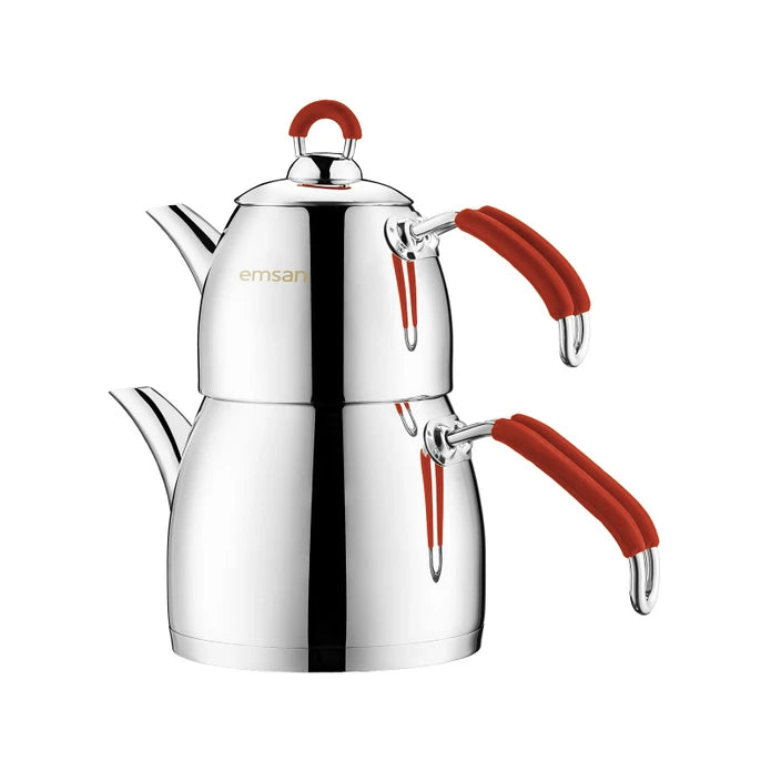 Emsan Mina Midi Size Teapot Set Red 0.75 - 2 Liters