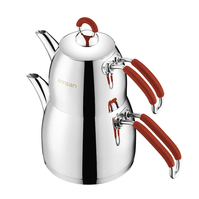 Emsan Mina Maxi Size Teapot Set Red 1.25 - 2.5 Liters