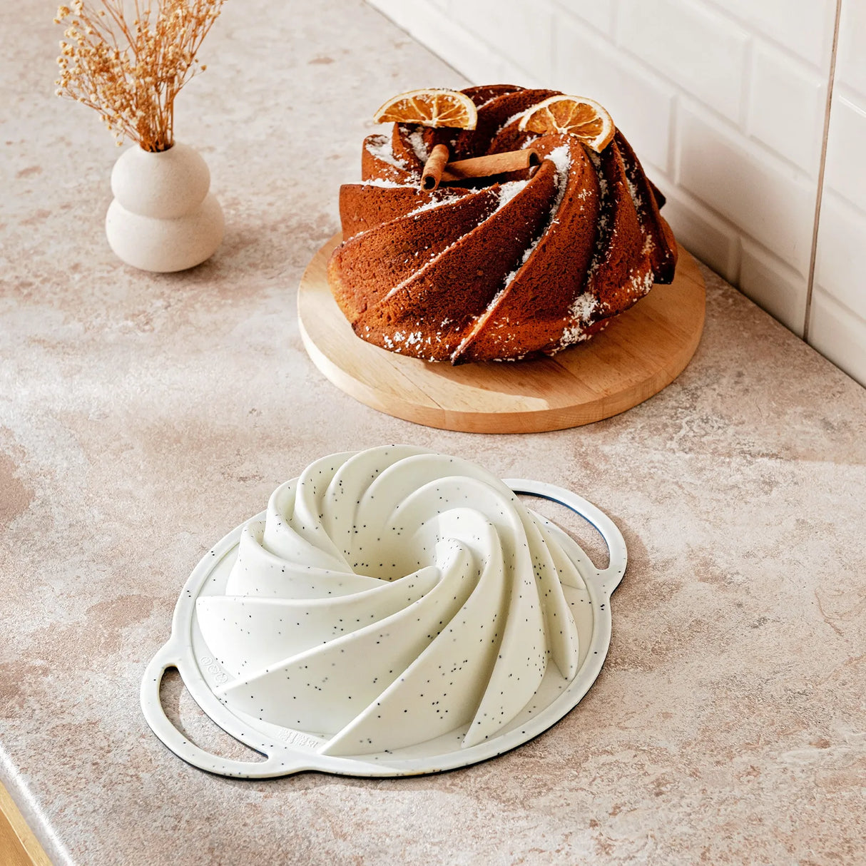 Emsan Blue Dot Silicone Cake Mold