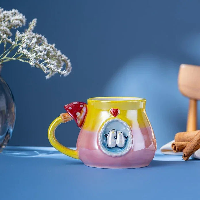 Istanbul Porcelain Penguin Mug 400 ML Pink - Emsan Jordan