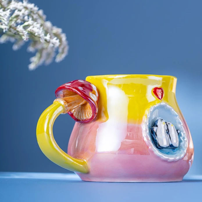 Istanbul Porcelain Penguin Mug 400 ML Pink
