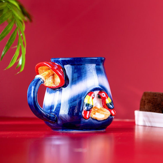 Istanbul Porcelain Tropical Mug 400 ML Navy Blue