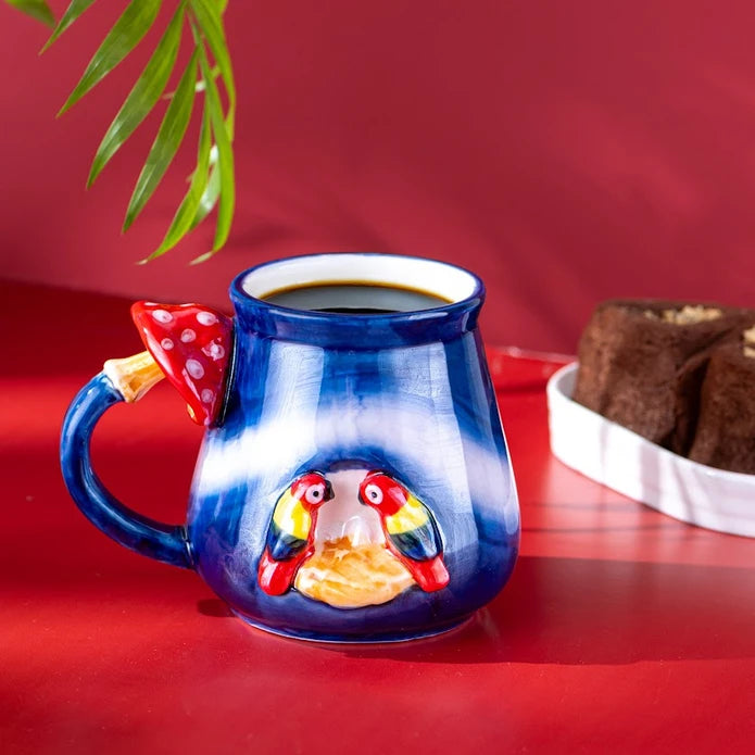 Istanbul Porcelain Tropical Mug 400 ML Navy Blue