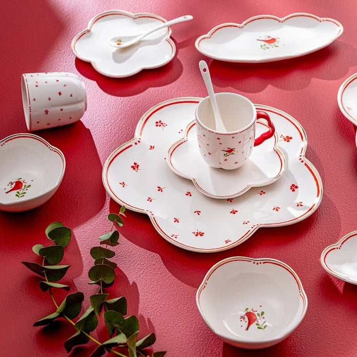 Emsan Myna Porcelain 32-Piece Breakfast Set for 6 People