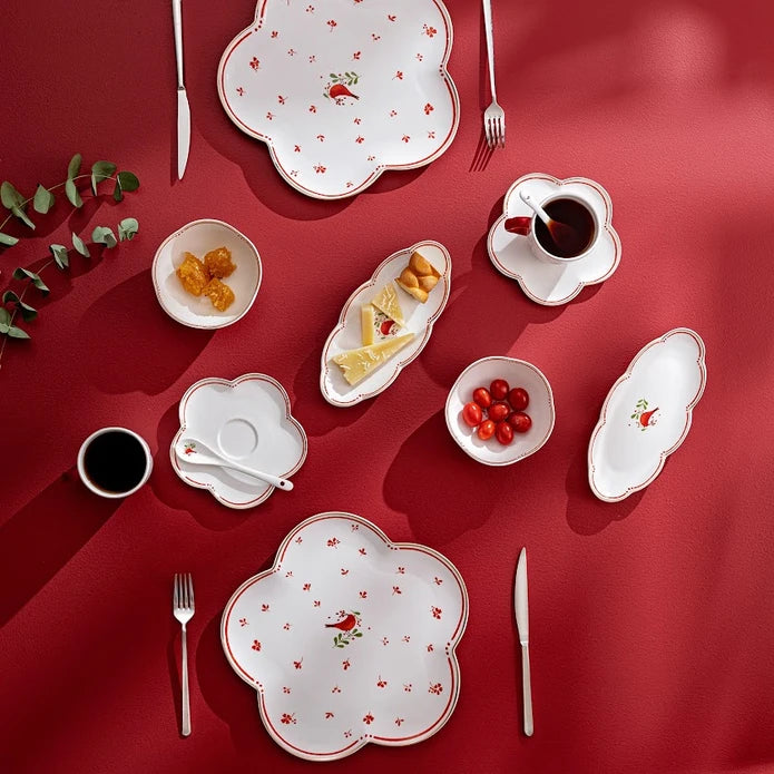 Emsan Myna Porcelain 32-Piece Breakfast Set for 6 People