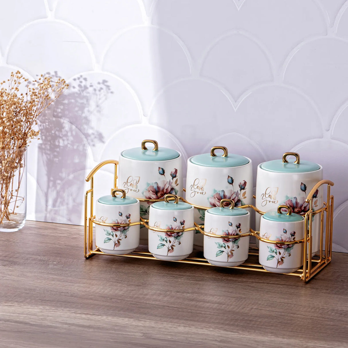 Emsan Soft Love 7-Piece Spice Set with Stand