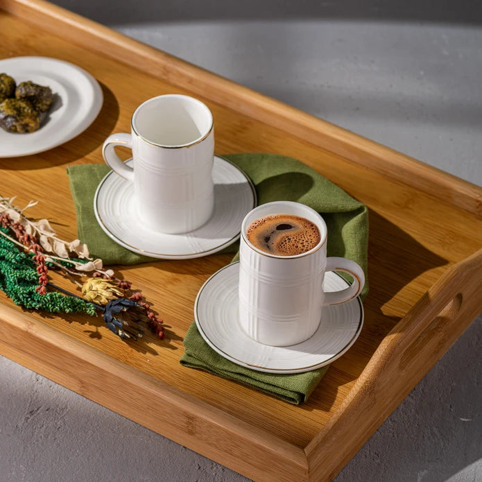 فنجان قهوة مزدوج إيمسان بنقشة إيكوسي ١٥٠ سم³، لون ذهبي