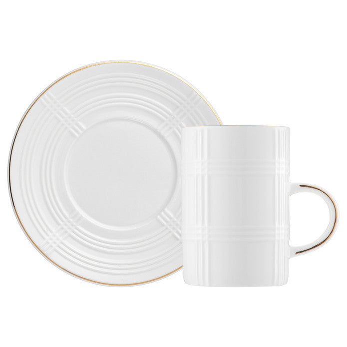 فنجان قهوة مزدوج إيمسان بنقشة إيكوسي ١٥٠ سم³، لون ذهبي