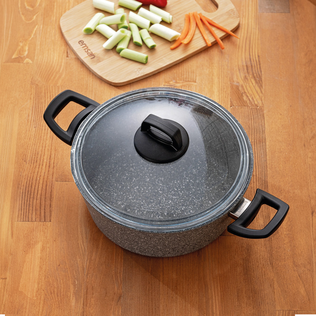 Emsan Titanium Granite Deep Pot 16 cm