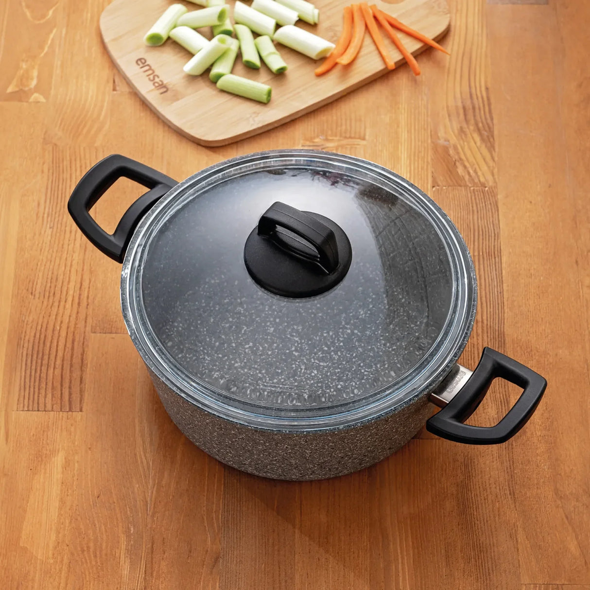 Emsan Titanium Granite Deep Pot 20 cm - Emsan Jordan
