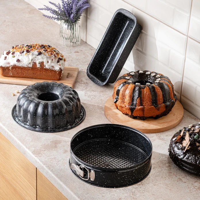 Emsan Wellbake 3-Piece Cake Mold Set Black