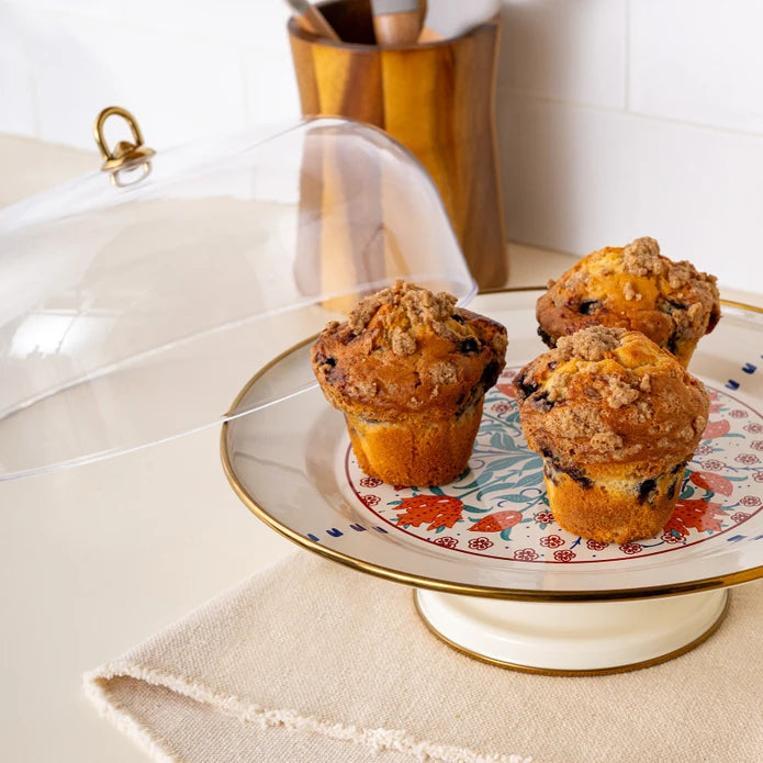 Emsan Hasbahçe Enamel Cake Stand with Dome – 31 cm