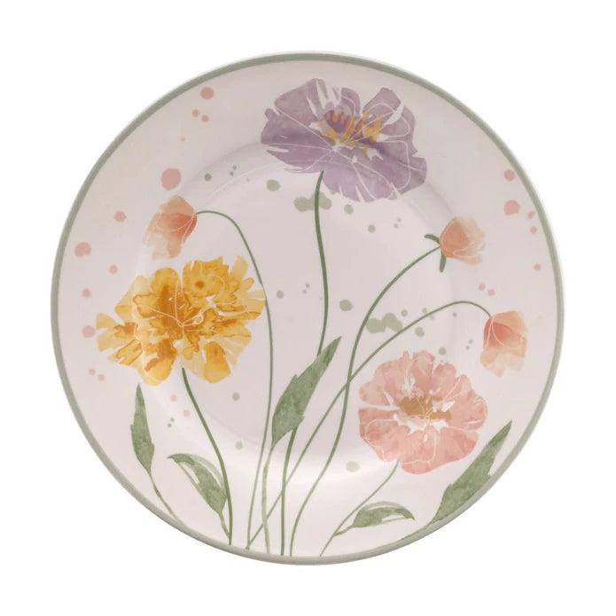 Emsan New Bone Poppy 28-Piece Round Dinner Set for 6 People