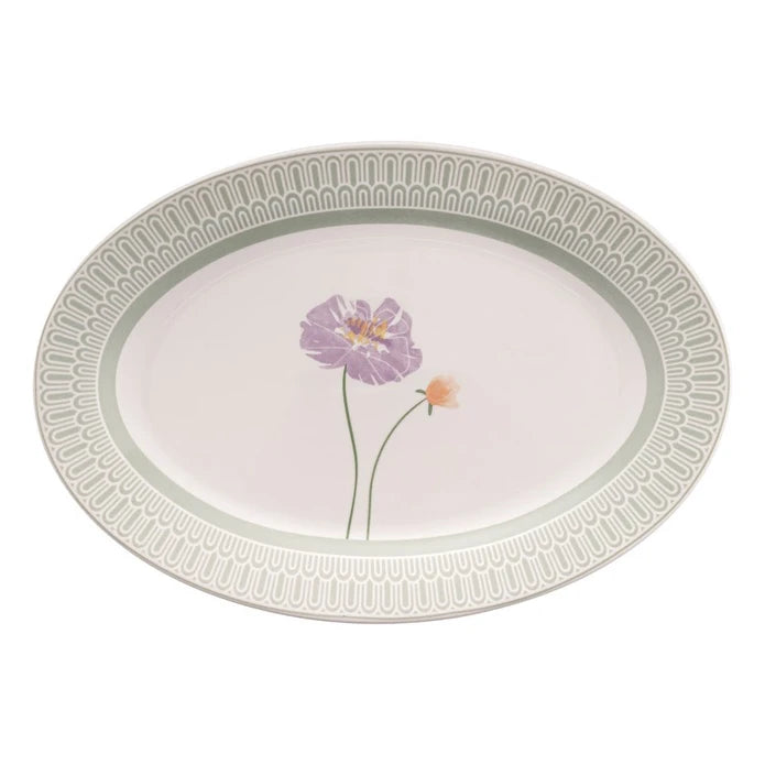 Emsan New Bone Poppy 28-Piece Round Dinner Set for 6 People