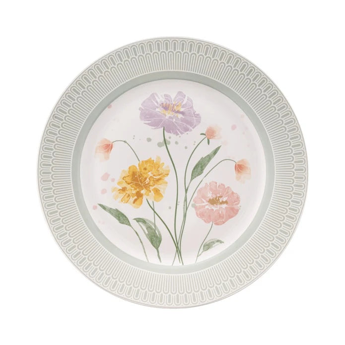 Emsan New Bone Poppy 28-Piece Round Dinner Set for 6 People