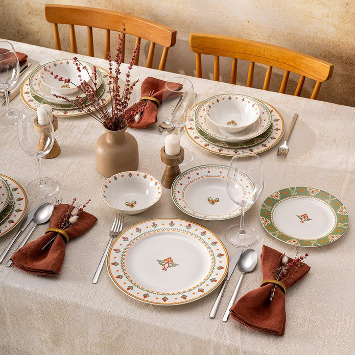 Emsan New Bone Ethnic 24-Piece Round Dinner Set for 6 People