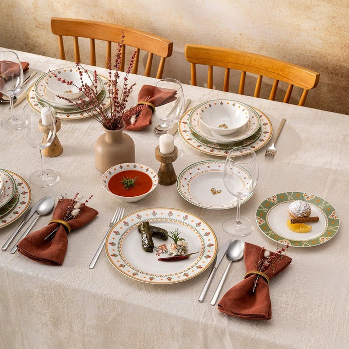 Emsan New Bone Ethnic 24-Piece Round Dinner Set for 6 People