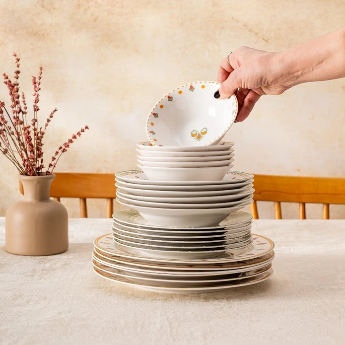 Emsan New Bone Ethnic 24-Piece Round Dinner Set for 6 People