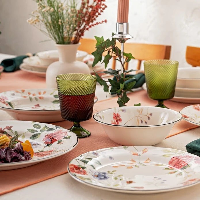 Istanbul Porcelain Heybeli 24-Piece Dinner Set for 6 People