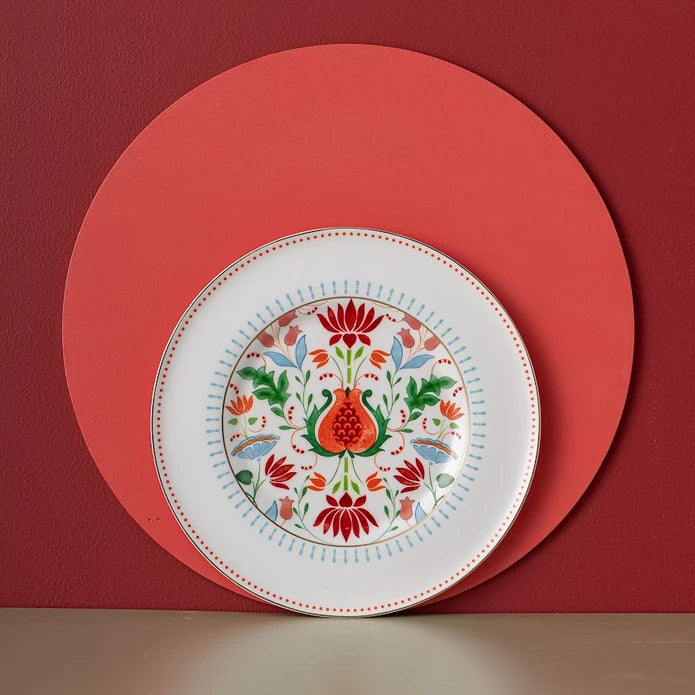 Istanbul Porcelain Nar Fine Bone Serving Plate Blue – 27 cm