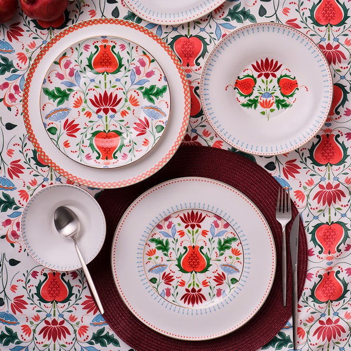 Istanbul Porcelain Nar Fine Bone Serving Plate Red – 27 cm