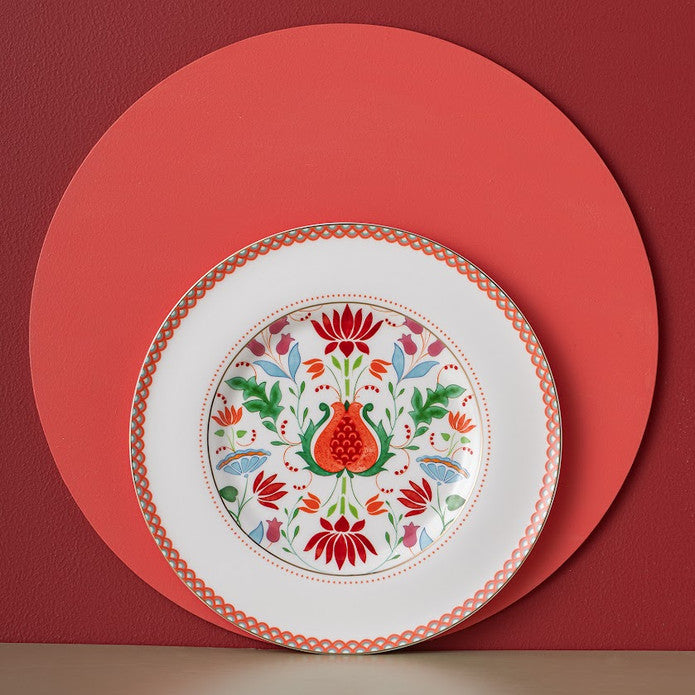 Istanbul Porcelain Nar Fine Bone Serving Plate Red – 27 cm