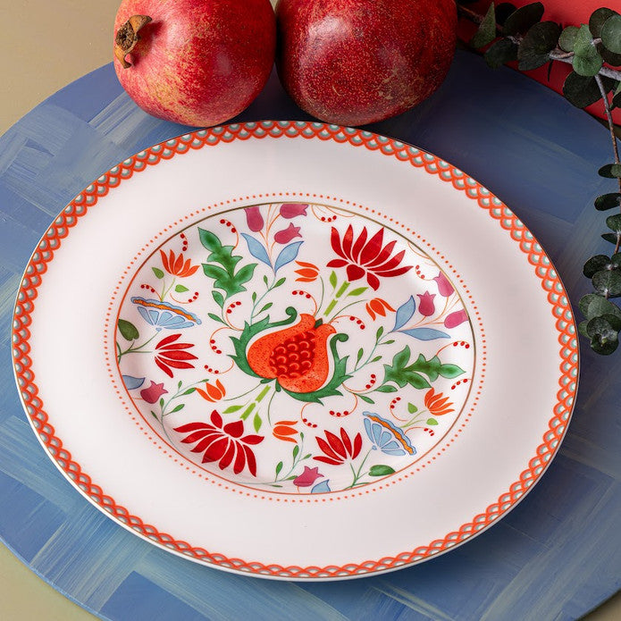 Istanbul Porcelain Nar Fine Bone Serving Plate Red – 27 cm