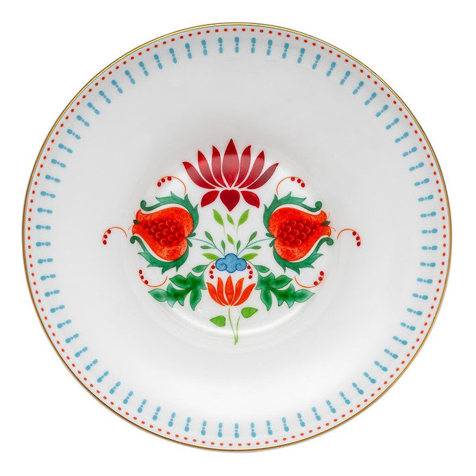 Istanbul Porcelain Nar Fine Bone Deep Plate Blue 22 cm