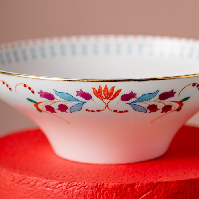 Istanbul Porcelain Nar Fine Bone Bowl Blue 14 cm