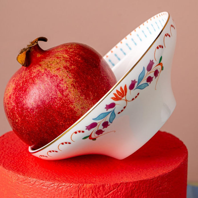 Istanbul Porcelain Nar Fine Bone Bowl Blue 14 cm