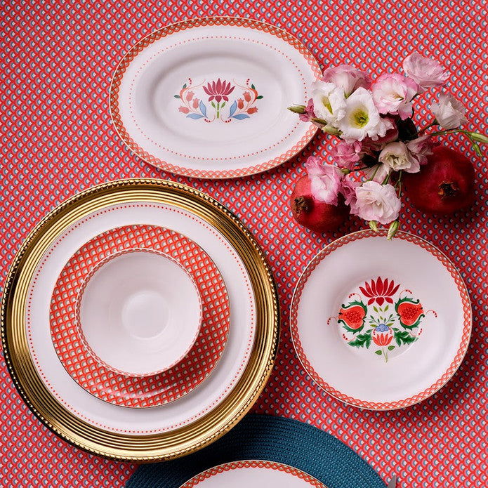 Istanbul Porcelain Nar Fine Bone Bowl Red 14 cm