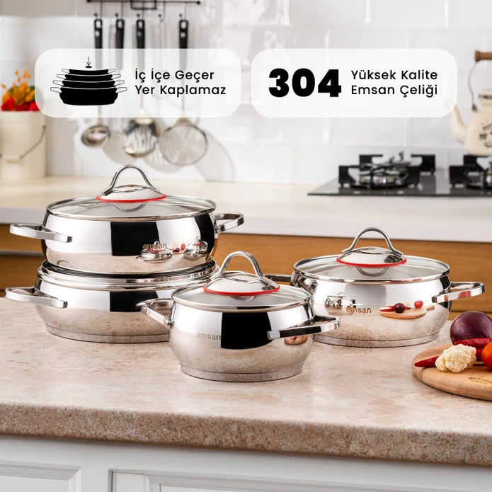 Emsan Seylan 8-Piece Cookware Set