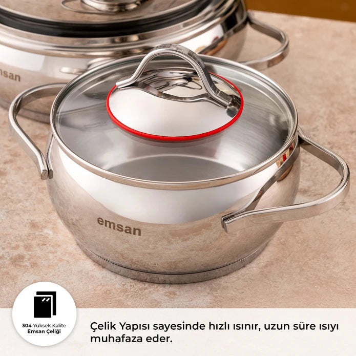 Emsan Seylan 8-Piece Cookware Set