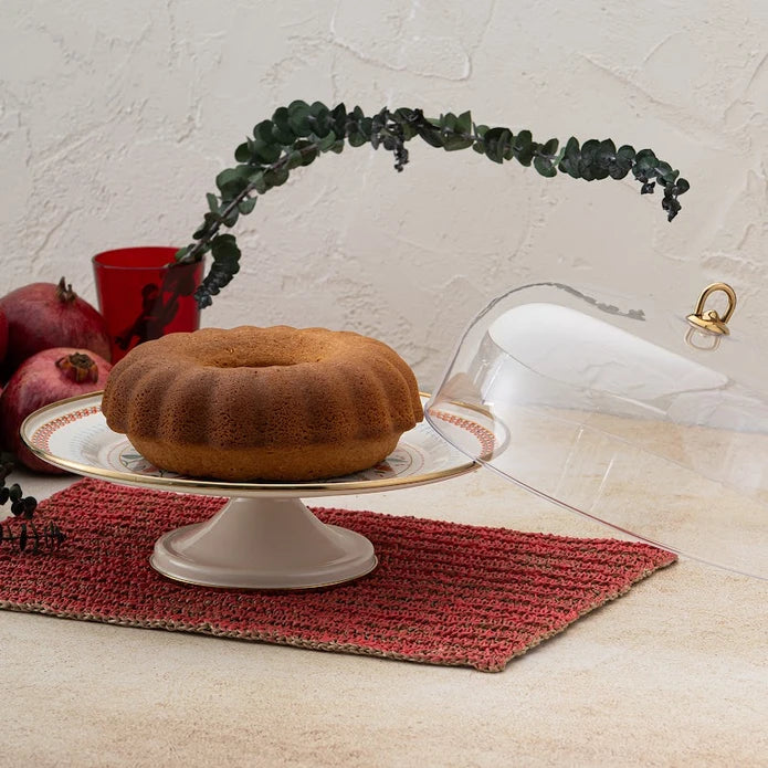 Emsan Nar Enamel Cake Stand with Dome – 31 cm