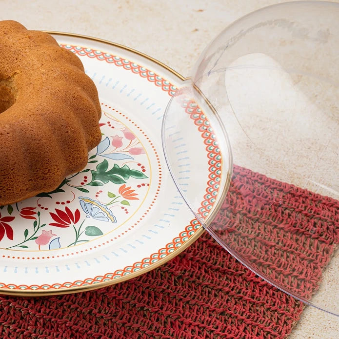 Emsan Nar Enamel Cake Stand with Dome – 31 cm