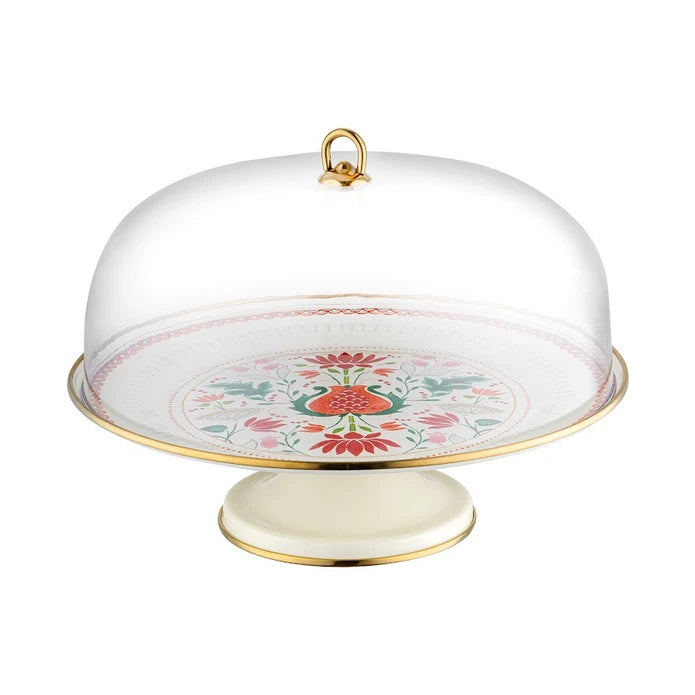 Emsan Nar Enamel Cake Stand with Dome – 31 cm