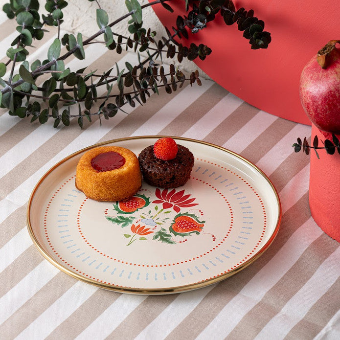 Emsan Nar Enamel Cake Plate 21 cm