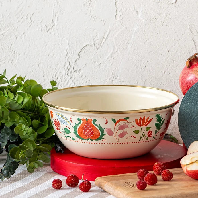Emsan Nar Enamel Salad Bowl 22 cm